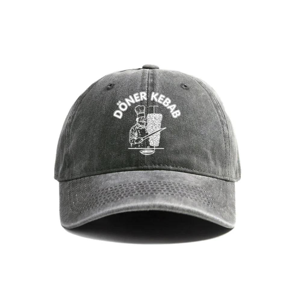 Doner Kebab Hat for Men Women Adjustable Distressed Hats Classic Doner Kebab Washed Baseball Cap