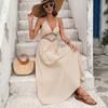 New Backless Bow Halter Neck Long Dress Casual Vacation Style Dress