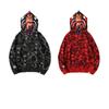 Camouflage Shark Tiger Head Double Hoodie Men's Winter Plush Zipper Jacket