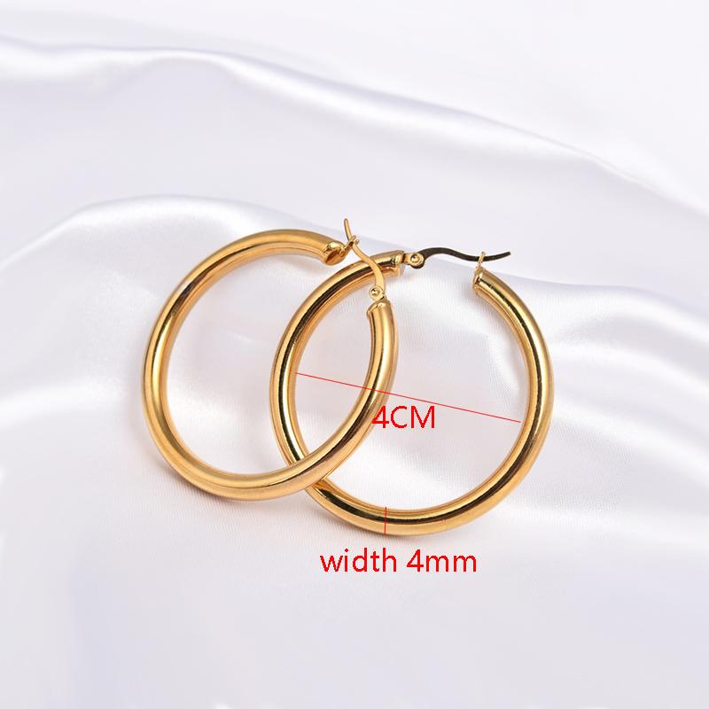 

FYSARA Жіночі Золотисті Сережки-Кільця з Нержавіючої Сталі Великі або Маленькі Багаторозмірні Геометричні Круглі Модні Популярні Цирконієві Подарунки для Дівчат