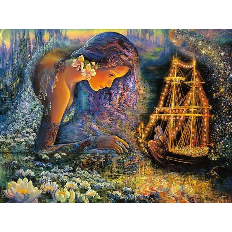 Krásná dívka Butterfly Rhinestone 5D DIY Diamantová malba Vyšívací sady křížového stehu Diamantová mozaika Home Decor