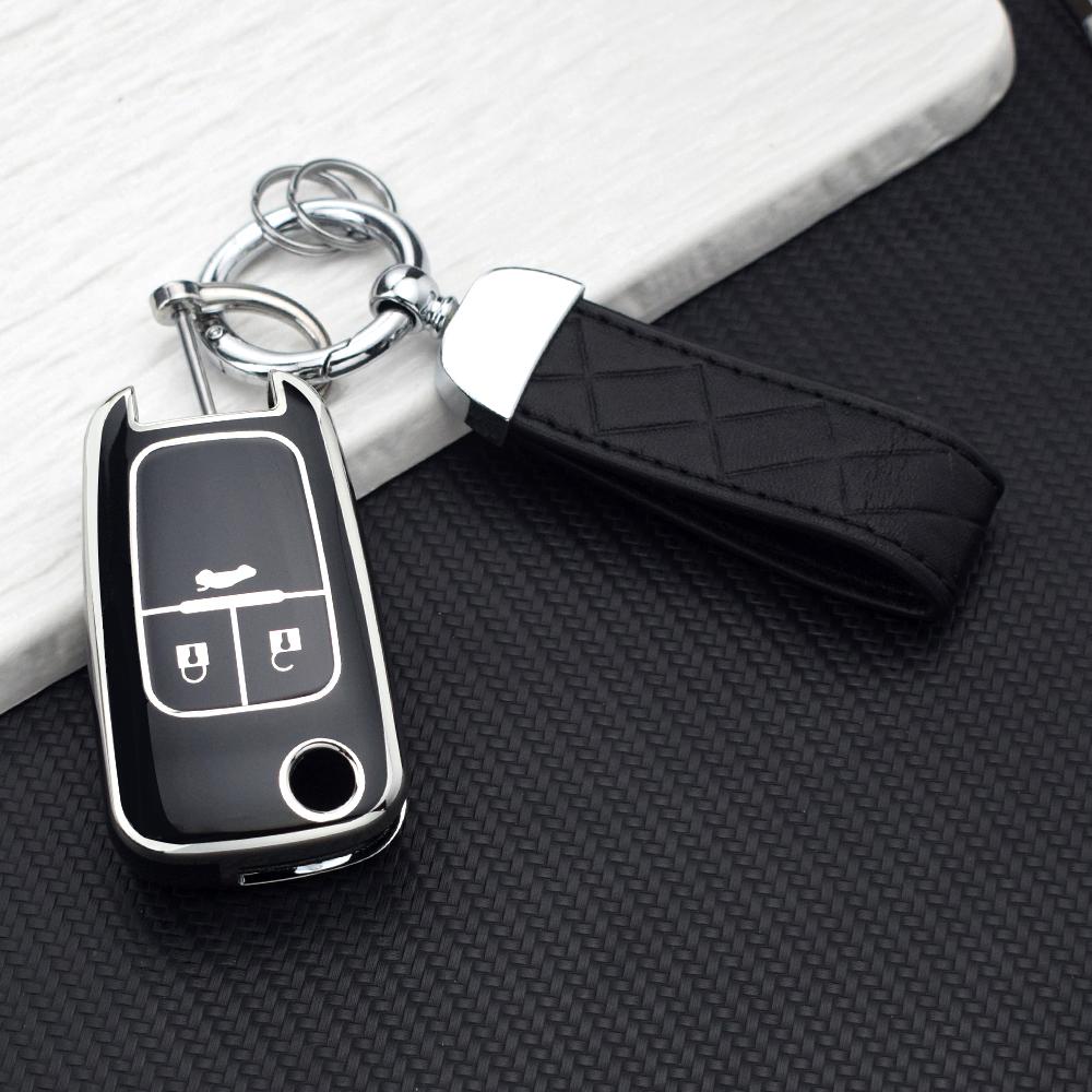 2/3 Buttons Tpu Car Key Case Cover For Chevrolet Malibu Cruze Camaro Aveo Sail Epica Lova Impala Orlando For Buick Opel Key Bag