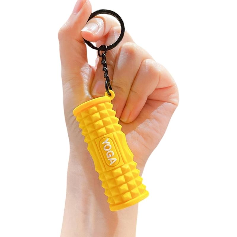 Mini Yoga Schaumstoffrolle Schlüsselanhänger Für Fitnessstudio-Enthusiasten Und Yoga-Liebhaber Robustes PVC-Material Yoga Ausrüstungszubehör