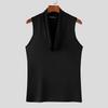 INCERUN Men Summer Low-Cut Swing Collar Sleeveless Thin Casual Tank Tops