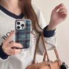 Retro Brown Blue Checkered Pattern Phone Case for IPhone 16 15 14 13 12 11 Mini Pro Max X XR XSMax 7 8 Plus SE20 Wrinkle Cover