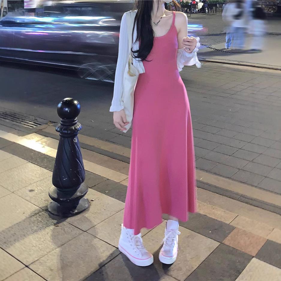 Dress women's summer new outer wear Spice girl chic waist slim fit inner temperament dress