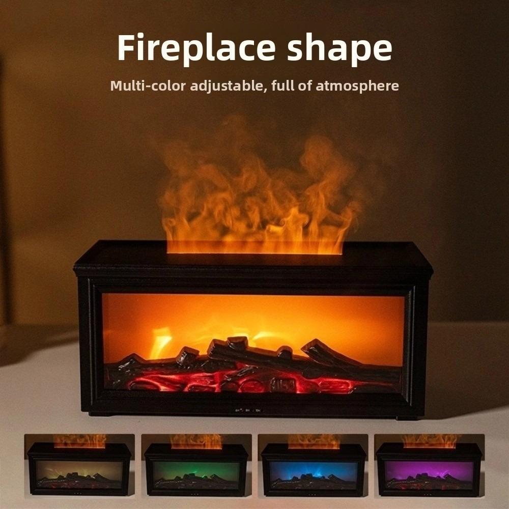 Remote Control Essential Oils Humidifier 7 Colors Simulated Fireplace Diffuser  Home