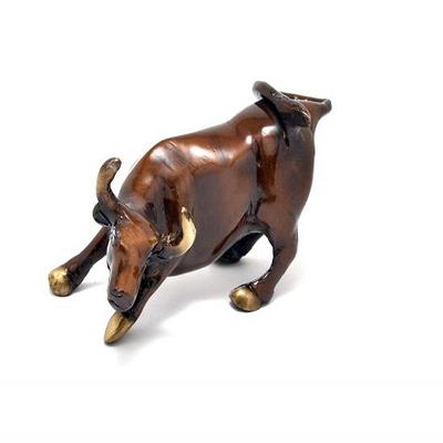 Toro de Carga 12.7 Cm Pieza de Exhibición de Latón, Estándar, Marrón, Decoración del Hogar