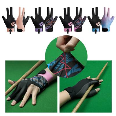 1Pc Left Hand Snooker Cue Sport Glove Antiskid Elastics Billiard Glove 3 Finger Show Glove Gift for Women and Man