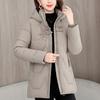 Middle Age Women's Winter Jackets Hooded Embroidery Casual Thick Parka Female Warm Coat