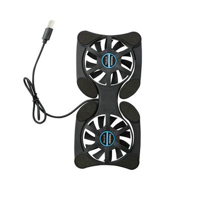 Black USB Dual Laptop Cooling Adjustable Fan Pad Foldable Slim Fans Cooler Stand