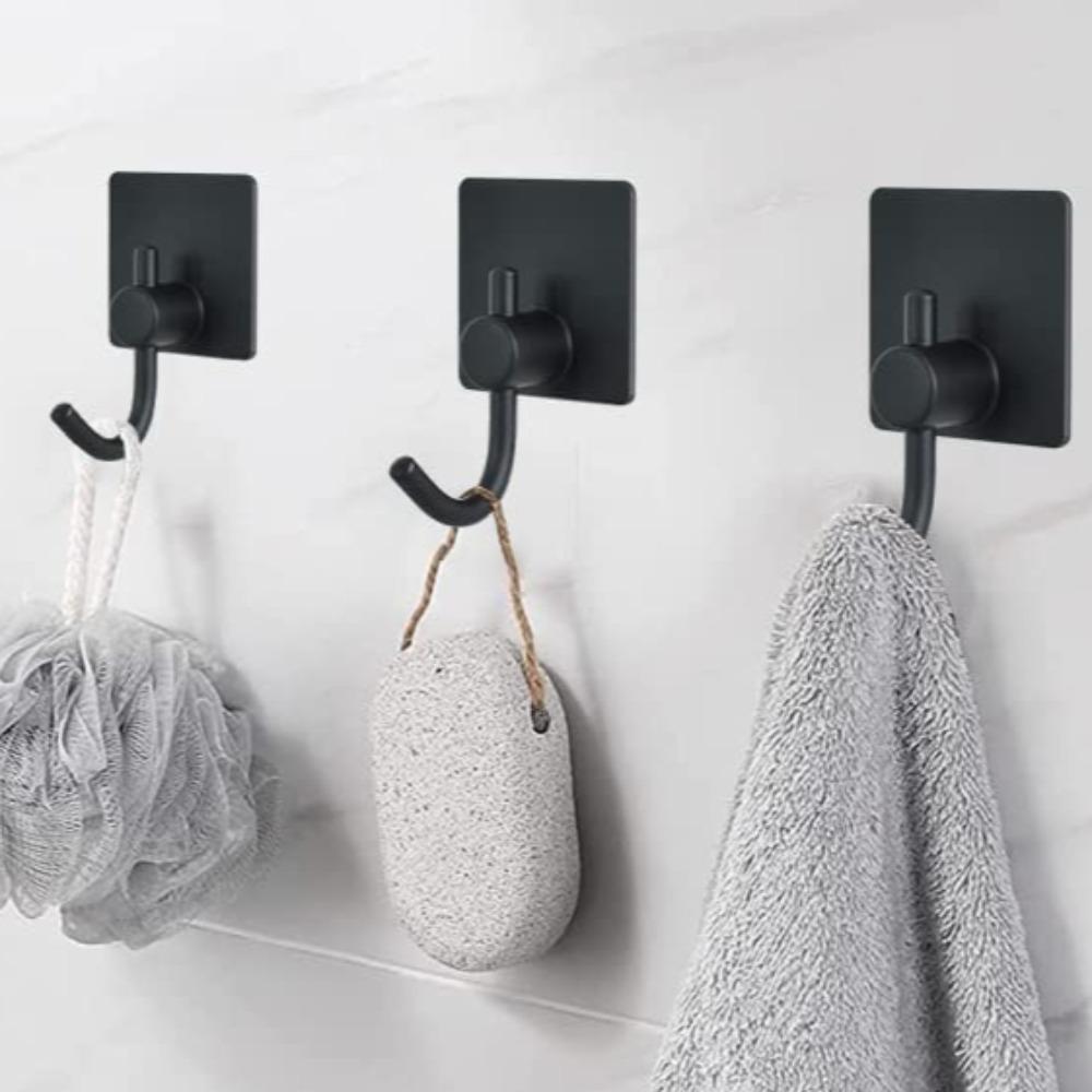 1/4Pcs Bathroom Robe Hooks Stainless Steel Towel Hanger Waterproof Hook Multi-Purpose Hanger Hook Door Bathroom Shower Kitchen