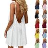 2026 European & American Women's Backless Loose Solid Color Camisole Dress
