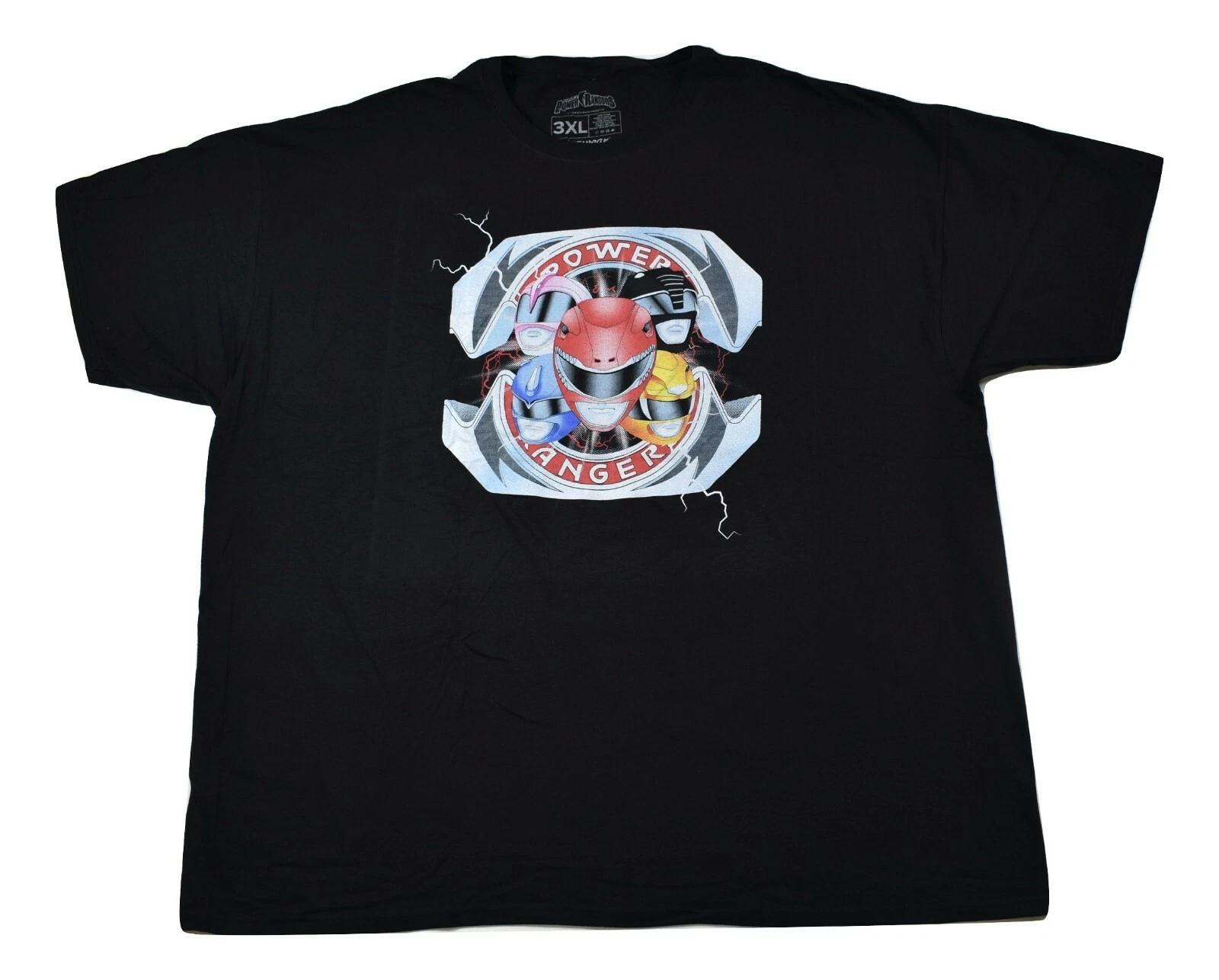 

Mighty Morphin Power Rangers Mens Black Tee Shirt 3XL, 4XL M