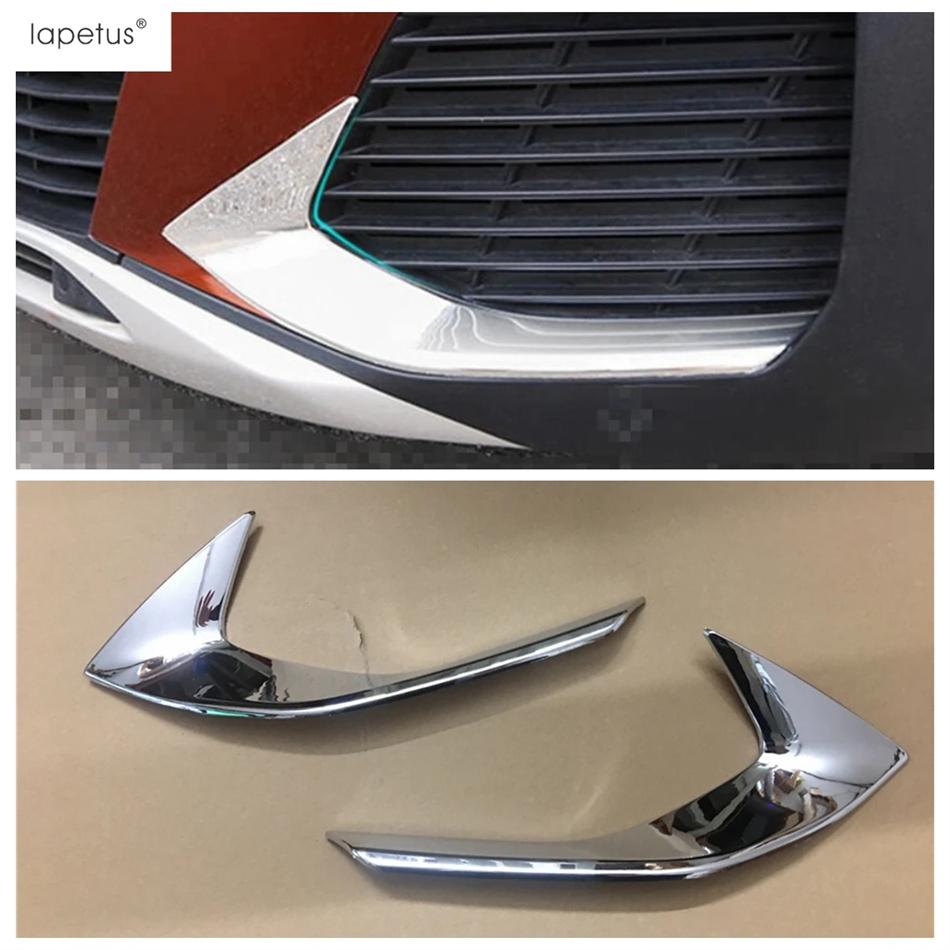 Front Fog Lights Lamp Eyelid Eyebrow Strip Cover Trim ABS Chrome  / Carbon Fiber Accessories For Peugeot 3008 3008GT 2017 -