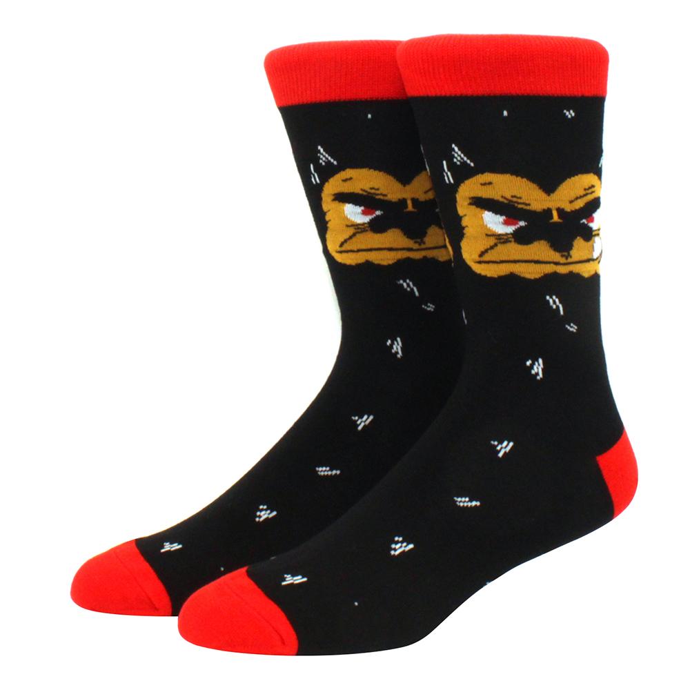 Herr Kammade Bomullsstrumpor Roliga Glad Novelty Långa Crew Strumpor Astronaut Djur Romb Galet Roliga Funky Skateboard Strumpor Färgglada