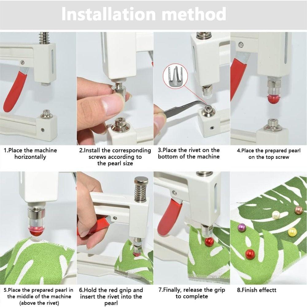 DIY Crafts Beads Rivet Fixing Machine 4-10mm Pearls Hand Press Pearl Setting Tools  Hats Shoes