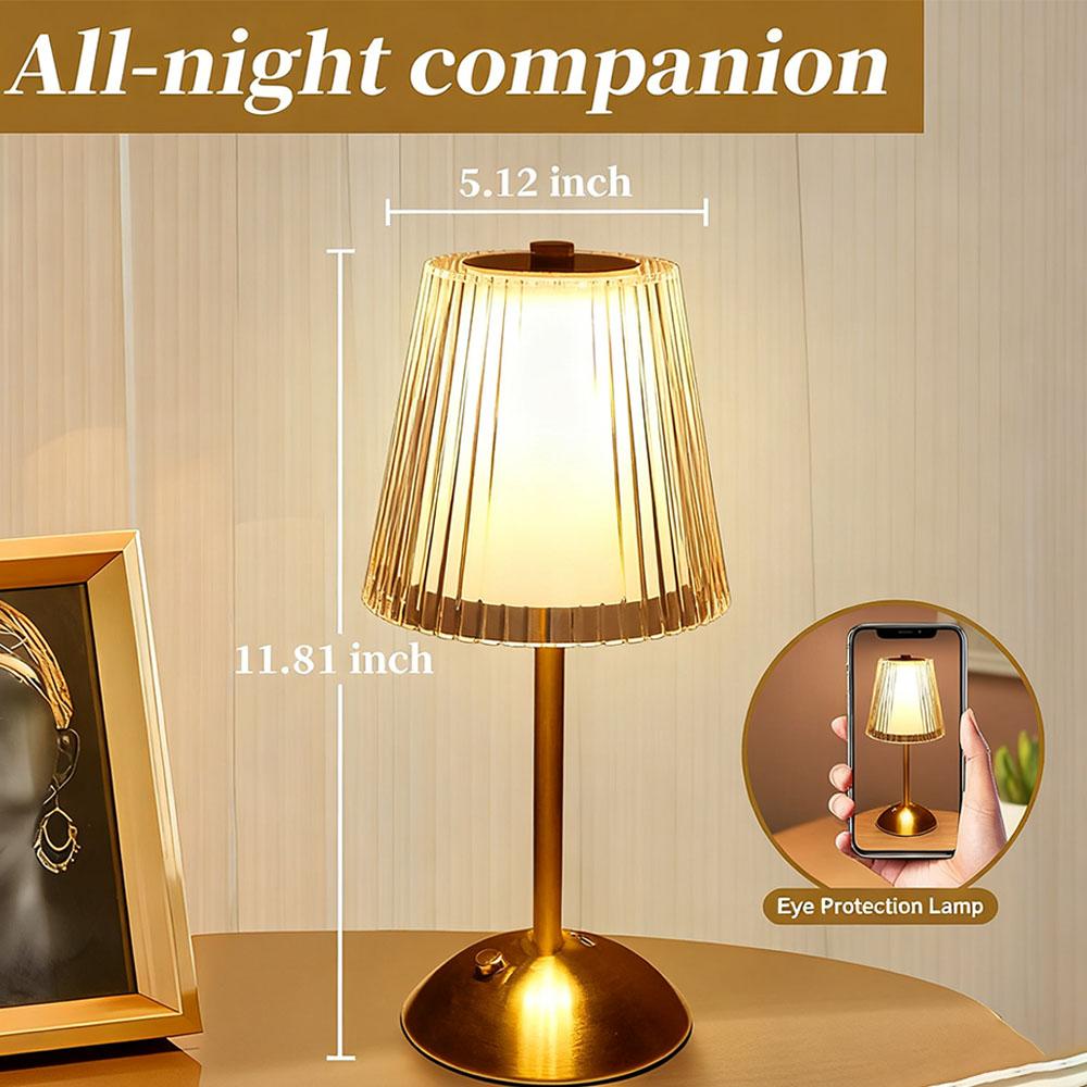 LED Table Lamps 3 Color Touch Dimming Night Light USB Rechargeable Cordless Atmosphere Hotel Bedroom Bedside Lamps Decor Light