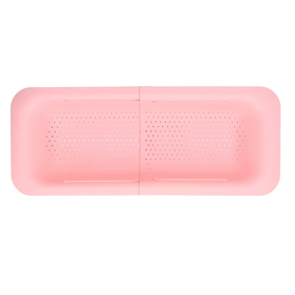 Abtropfsieb Korb Teleskopisches Design Rutschfest Rostbeständig Abgießer Küchenzubehör Rosa
