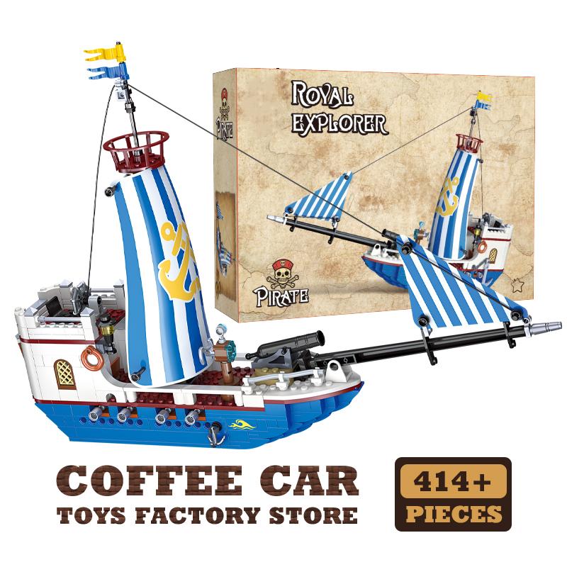 Non-Toxic New Pirate Ship Building Blocks Sets Creative Sailing Boat Moc Bricks Model Stem Educational Toys For Kids Children Adult Gifts Diy