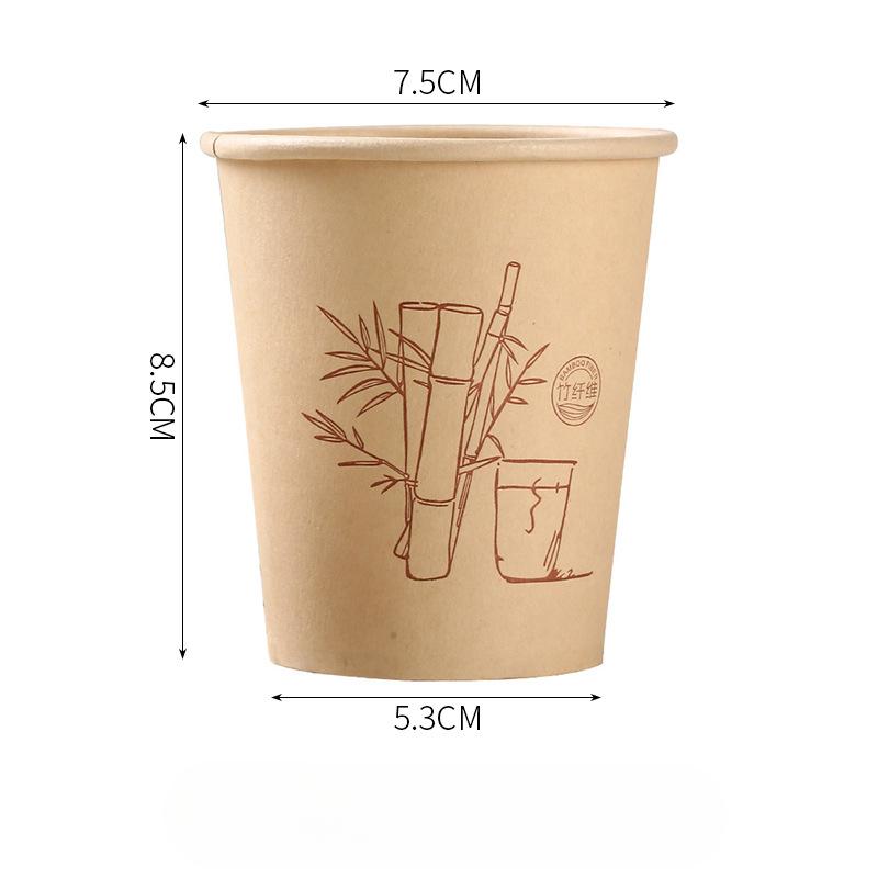 

Утолщенное бумажное волокно, бумажный стаканчик, одноразовый бумажный стаканчик, стаканчик из натурального бамбукового волокна, 50 шт., офисный пищевой стаканчик для воды 50pcs