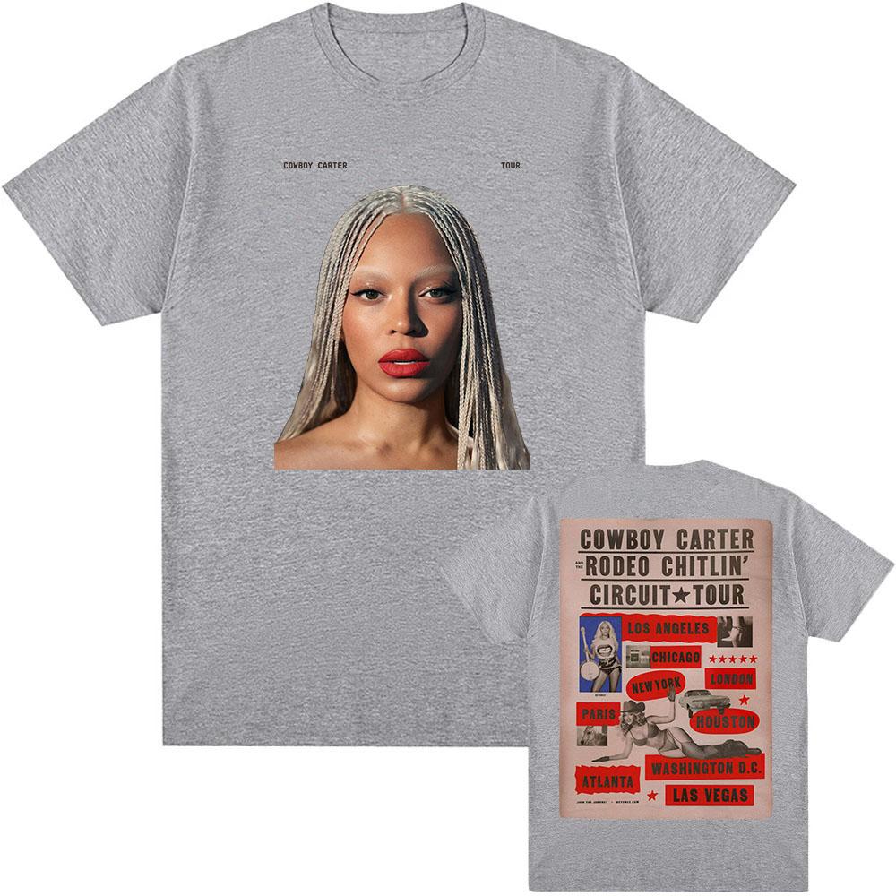 Beyoncé COWBOY CARTER TOUR 2025 T-shirt Cotton Summer Women Men Tshirts Short Sleeve O-neck Loose Tee-shirt Men Tees Print Top