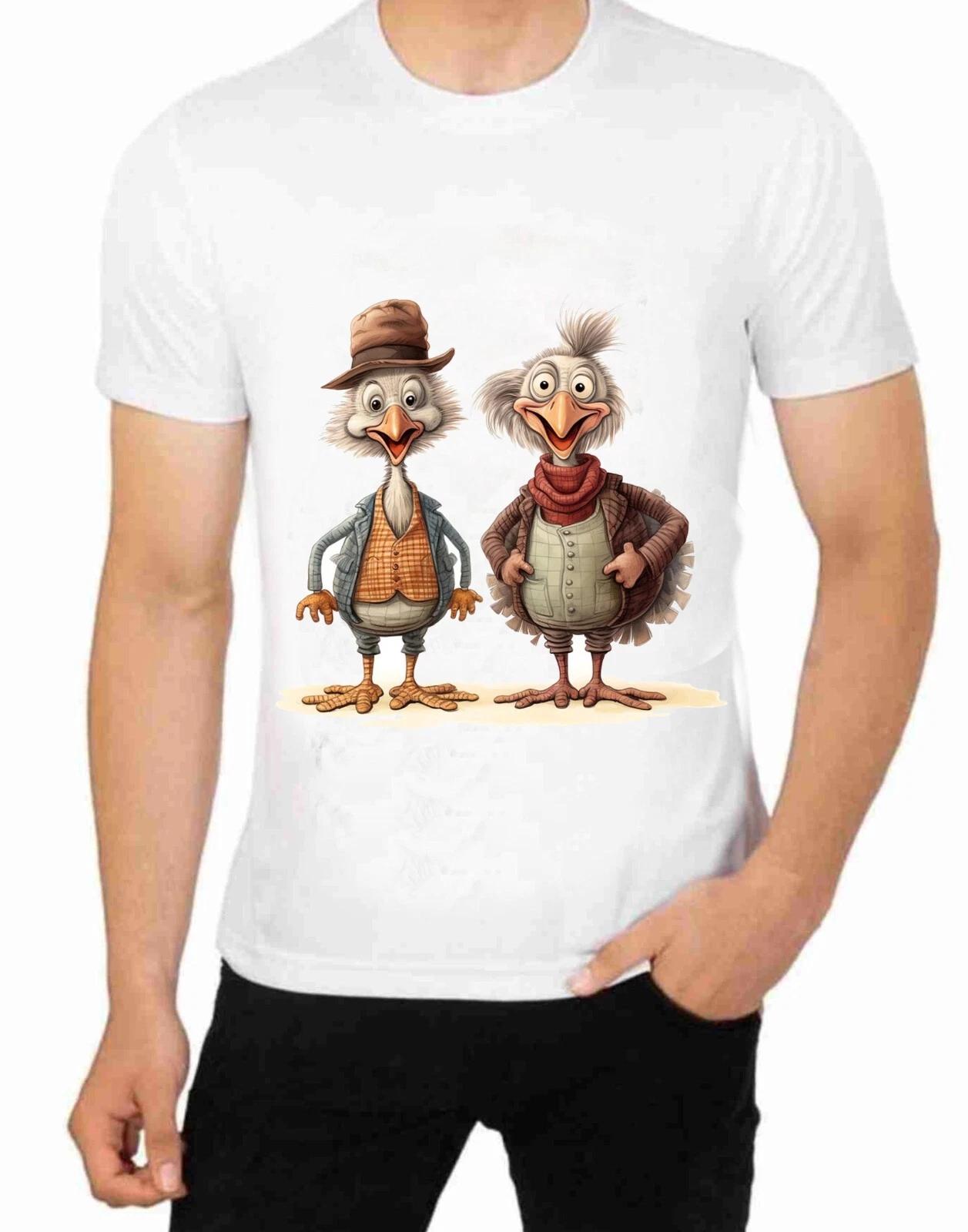 dodo Birds Fun Characters T-Shirt for Men Apparel Short Sleeve Clothing 3XL