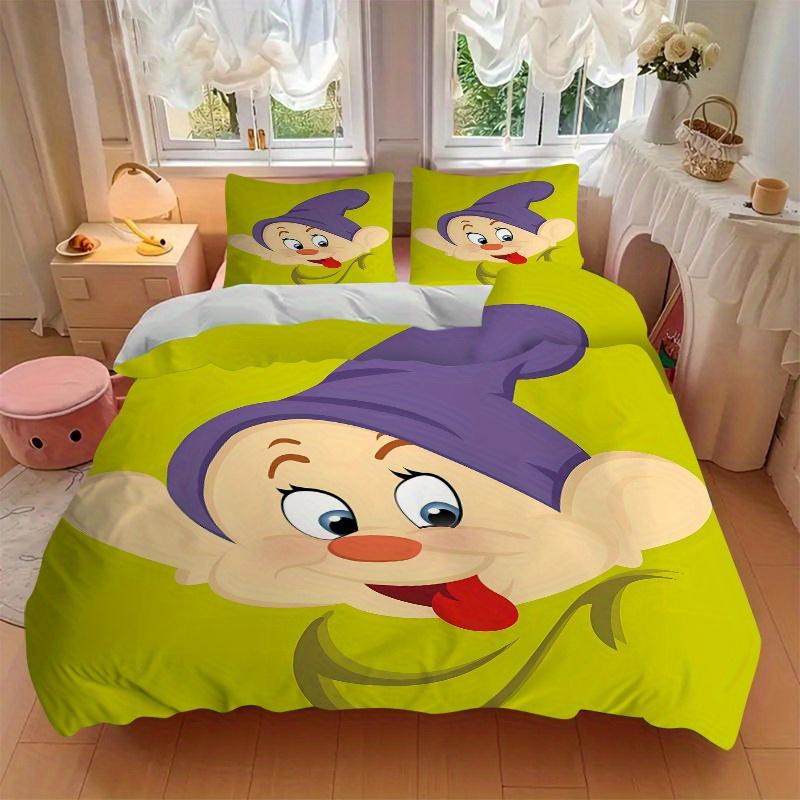 3pcs Dopey Cartoon Printed Quilt Set Soft and Comfortable Quilt Cover for Bedroom, Guest Room W047