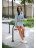 New Women's Fashion: Simple Solid Color Washed Denim Mid-Length Long Sleeve Shirt