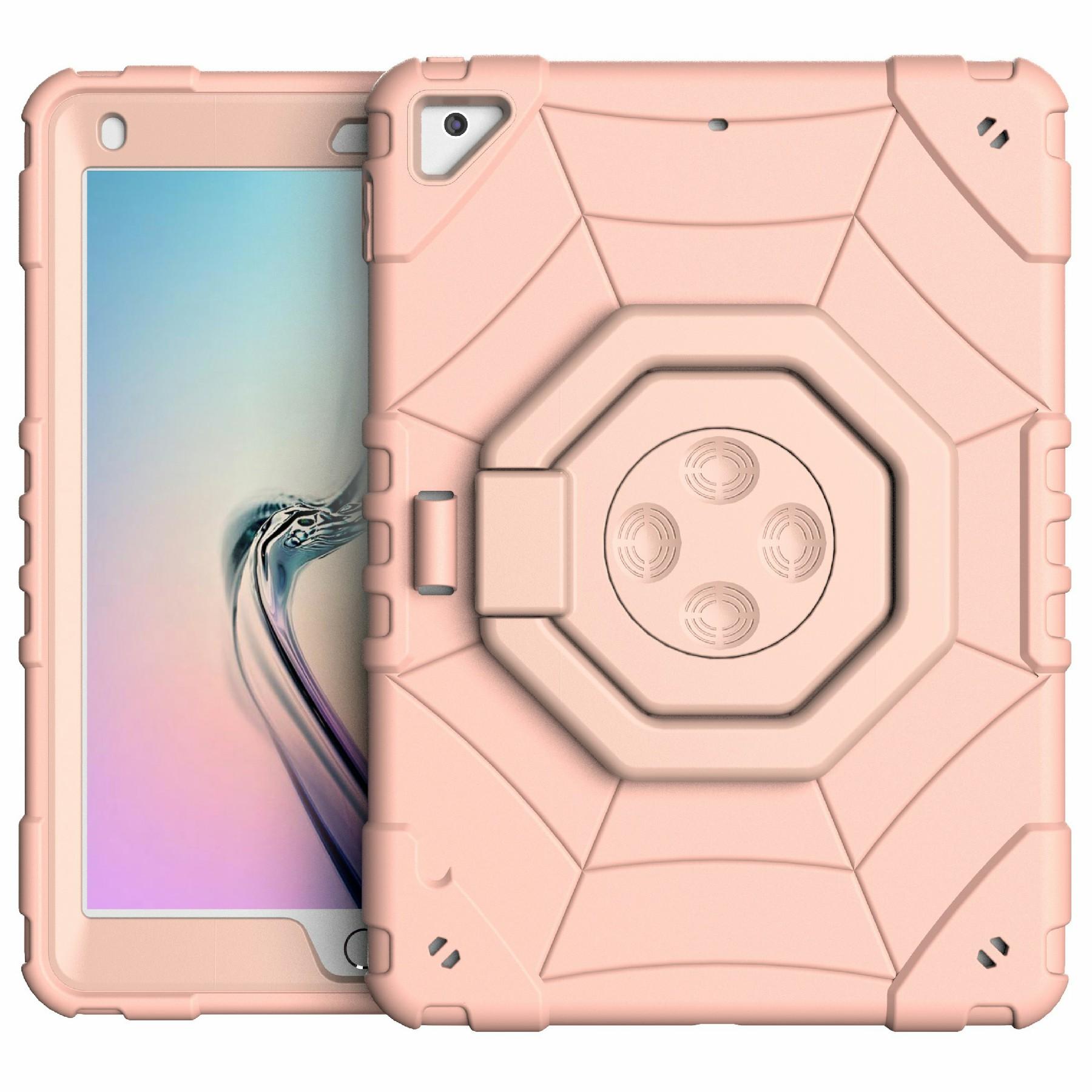

For iPad Air 2/iPad Pro 9.7 inch (2016)/iPad 9.7-inch (2017)/(2018) Case Fidget PC+TPU Tablet Cover Spider Style Rose Gold
