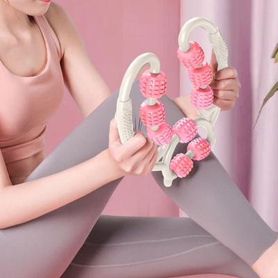 Leg Massage Roller Anti-Cellulite Lymphatic Drainage Deep Tissue Therapy Thighs Arm Back Shoulder Muscle Relaxation Massage Tool with 9 Rollers