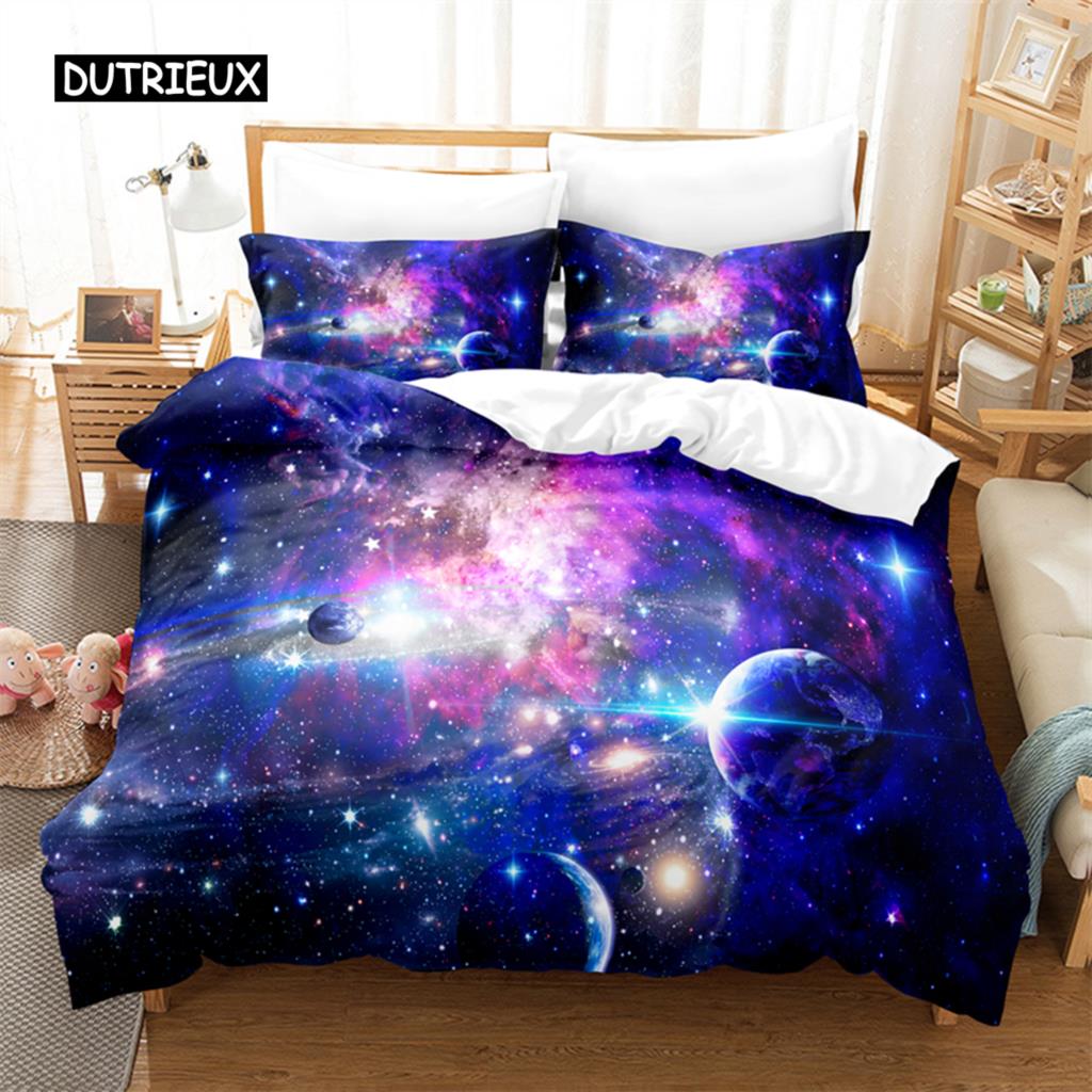 Colorful Planet Bed Cover Package Bed Cover Package 3d Bedding Digital Printing Bed Linen Queen Size Size Bed Package  Fashion Design