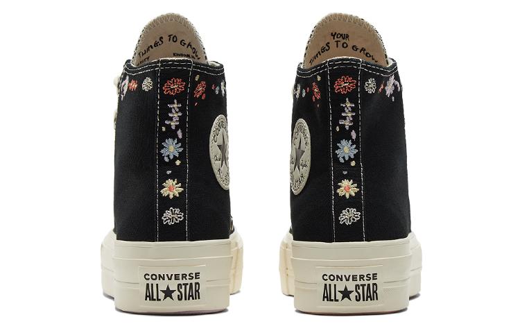 Chuck Taylor All Star Wmns Converse Lift Platform High 'Embroidered Floral - Black' Women's A01592C