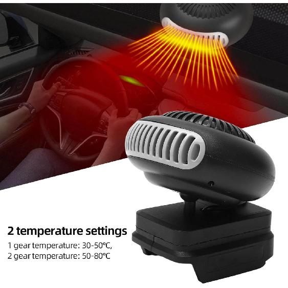 

Portable Car Heater, 3000mAh Battery Powered Compact Defrosting Heater with Temp Settings, for Vehicle Office Dormitory Workshop
