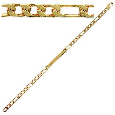 [G1276] - Γκουρμέτα Επιχρυσωμένη 'Ταυτότητα' figaro - 18 εκ. 4 χιλ.