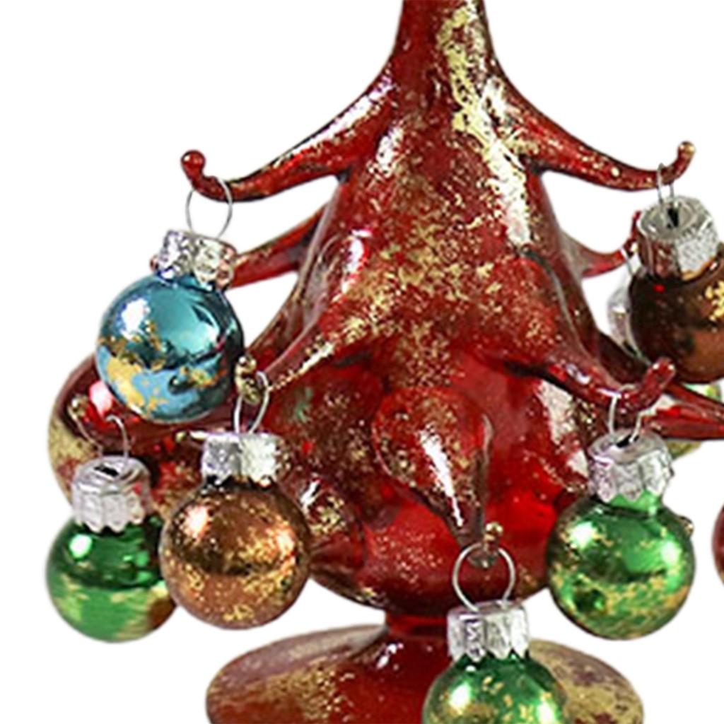 Glass Christmas Tree Decoration Handicraft for Tabletop Party Collectible