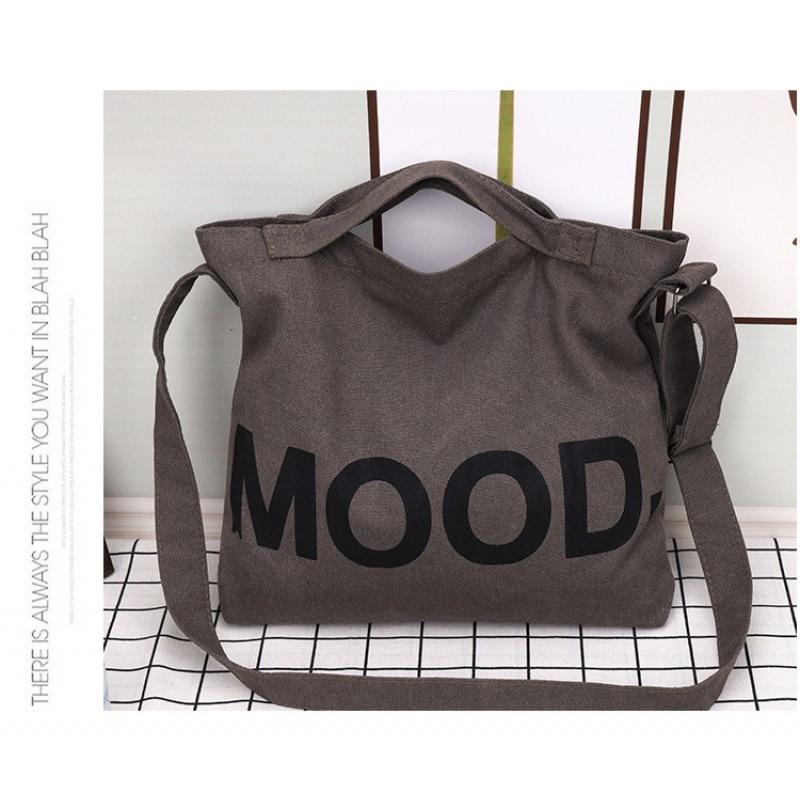 

Reinforced wear-resistant letter canvas bag, large-capacity men s and women s bags, quick hair, solid color shoulder crossbody canvas bag 34*37*4