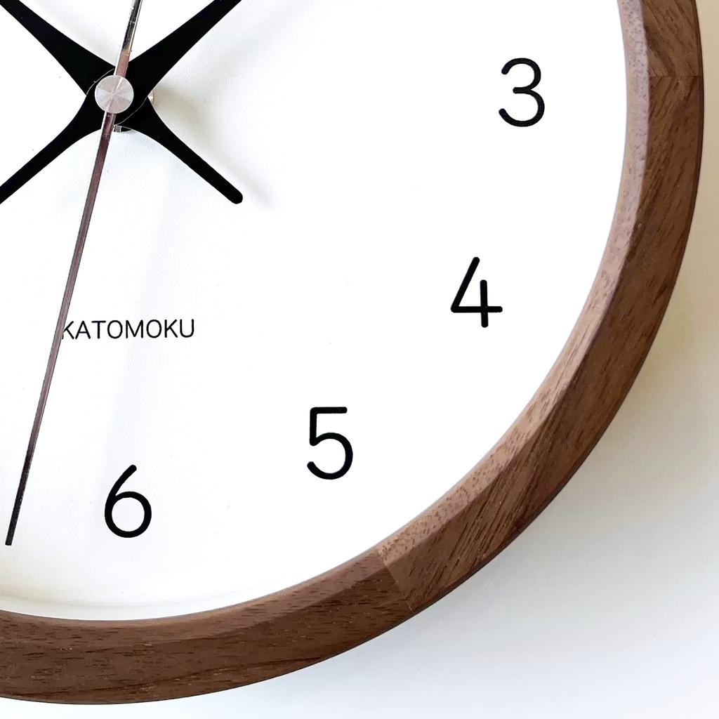 KATOMOKU Muku Clock 13 Walnut Wall Clock with Continuous Second Hand km-130WARC 220mm (Radio-controlled clock)