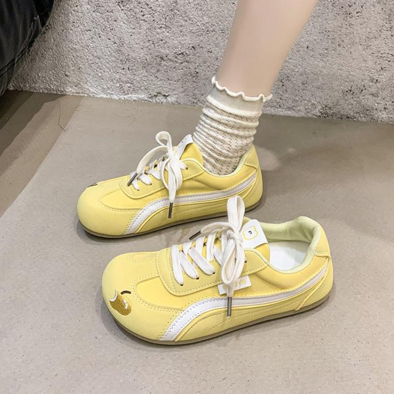 Candy Color Flat Bottom Round Head Sports Shoes Autumn New Fashion Versatile Casual Women's Shoes