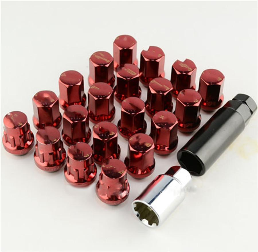 20PCS Universal M12 X1.5 Racing Car Modified Red Wheel Screws Anti-theft Nuts Sc