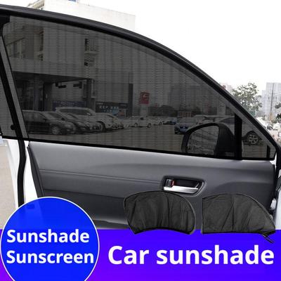 Car Sunshade Curtain Car Window Sun Shade Mesh Covers | 2 Pack | Stretchable Size Anti-Mosquito Sun Protection
