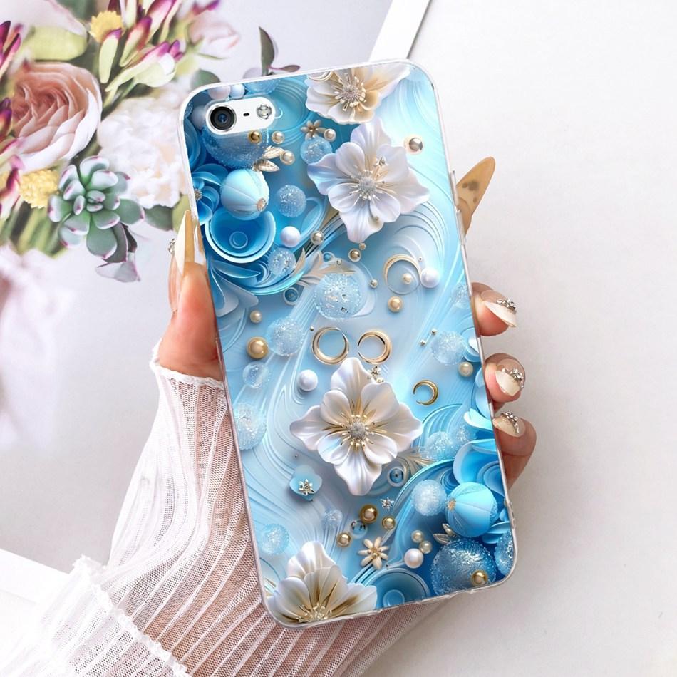 For iPhone 5 5s SE (2016) 4 4s Cute Flower Butterfly Cat Painted Case For iPhone5 iPhone4 Soft Silicone TPU Phone Cases