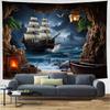 1 Ocean Landscape Pirate Ship Background Banner Suitable for Birthdays Holidays Parties Multiple Sizes To Choose from