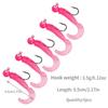 5pcs/bag Jig Hook with Soft Lure Pesca Wobbler Artificial Bait Silicone Bait Sea Bass Carp Fishing Soft Tail Perch Bait