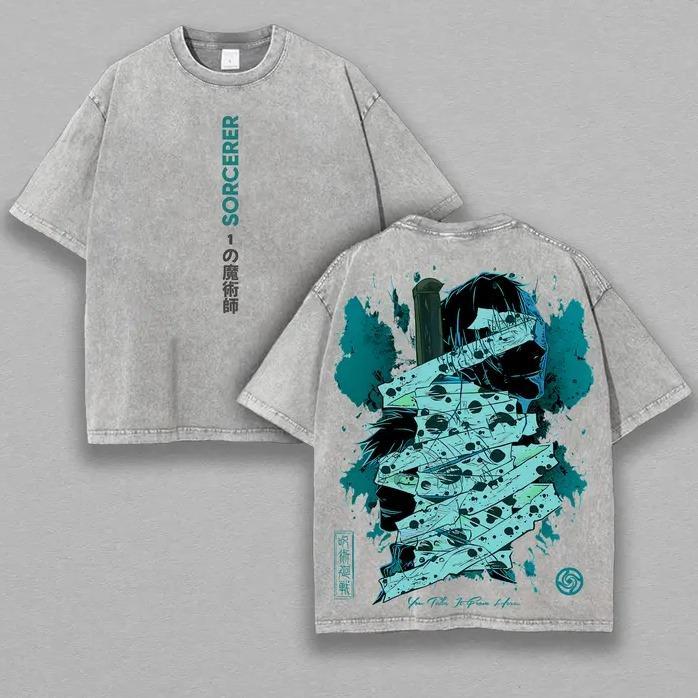 

Nanami Kento Graphic Tshirt Anime Jujutsu Kaisen Vintage Washed Oversized T Shirt Men Women Clothing Cotton Short Sleeve Tees S