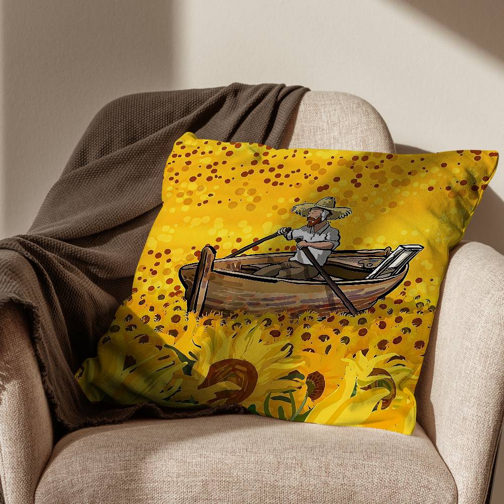 Vincent Sunflowers Van Gogh Pillow Case Office Cushions Suitable For Sofa Car Bedroom Decorative Cushion Cover