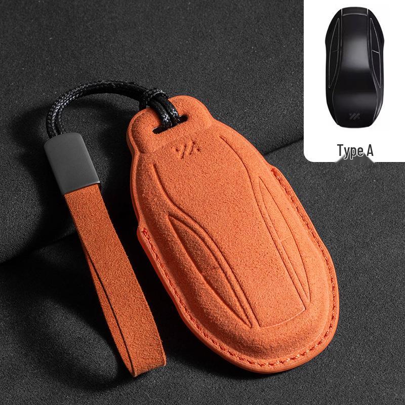 Zhiji L7 Key Cover: Suede LS7 Car Key Case with Buckle, Unisex Interior Accessory