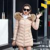 Autumn Women Middle Length Jacket Coat Women Fake Fur Collar Parkas Woman Slim Cotton Padded Jacket    Winter Jacket
