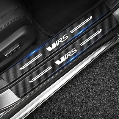Carbon Fiber Car Door Sill Stickers Threshold Waterproof Decals for Skoda VRS 2 3  Rear Trunk Bumper Door Edge Guard Stirps