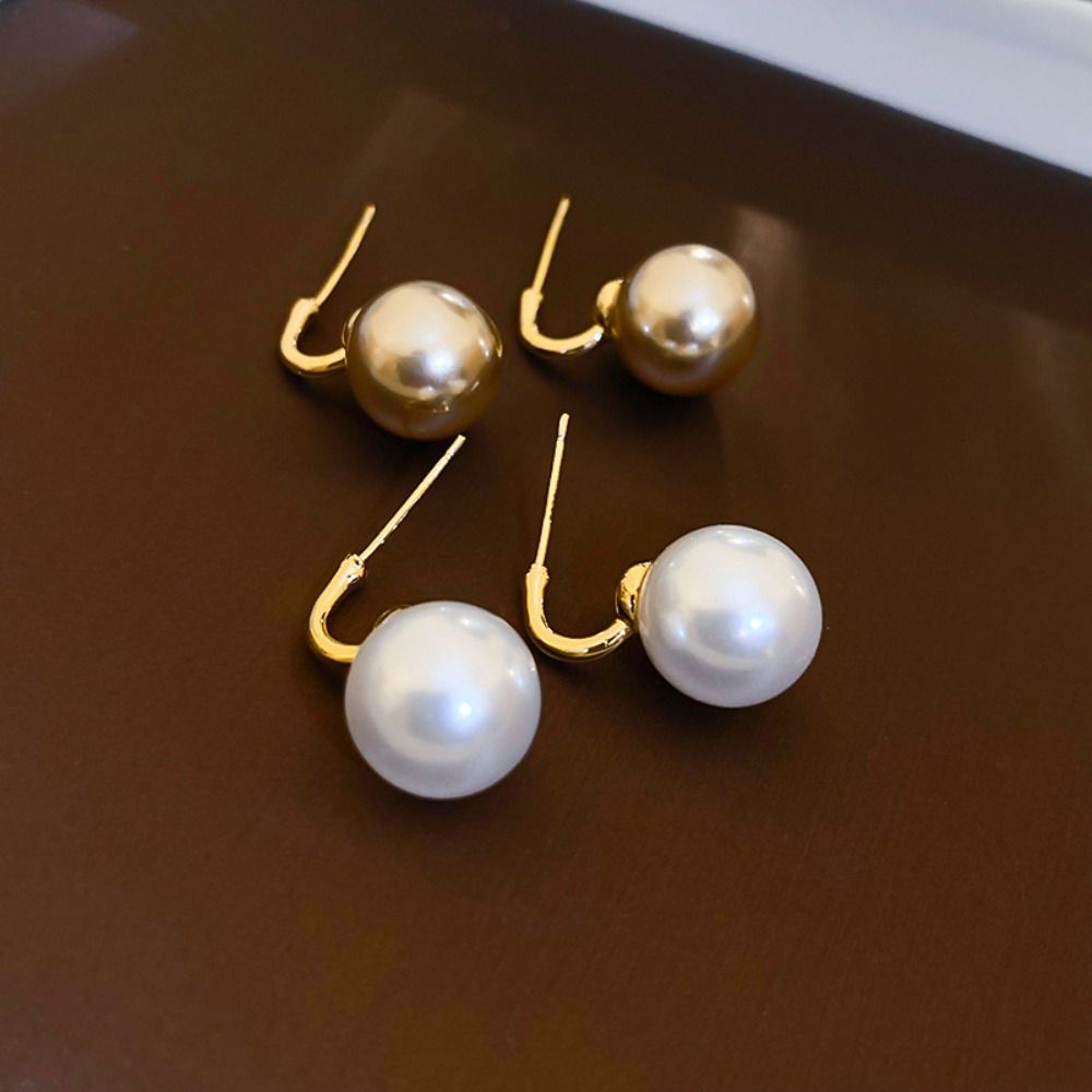 

Sweet Pearl Pendant Earrings Simple Round Pearl Stud Earrings Pearl Hoop Earrings Woman